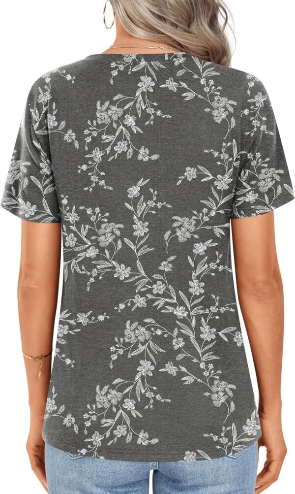 Womens 2025 Tunic Summer Casual Tops Short Sleeve Blouses Crewneck Fashion Tshirts M-3XL - Image 3