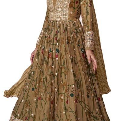 Delisa Fashion New Indian Pakistani Floral Print Salwar Kameez Dress Anarkali Gown Suit Set ready to wear for Women -5300