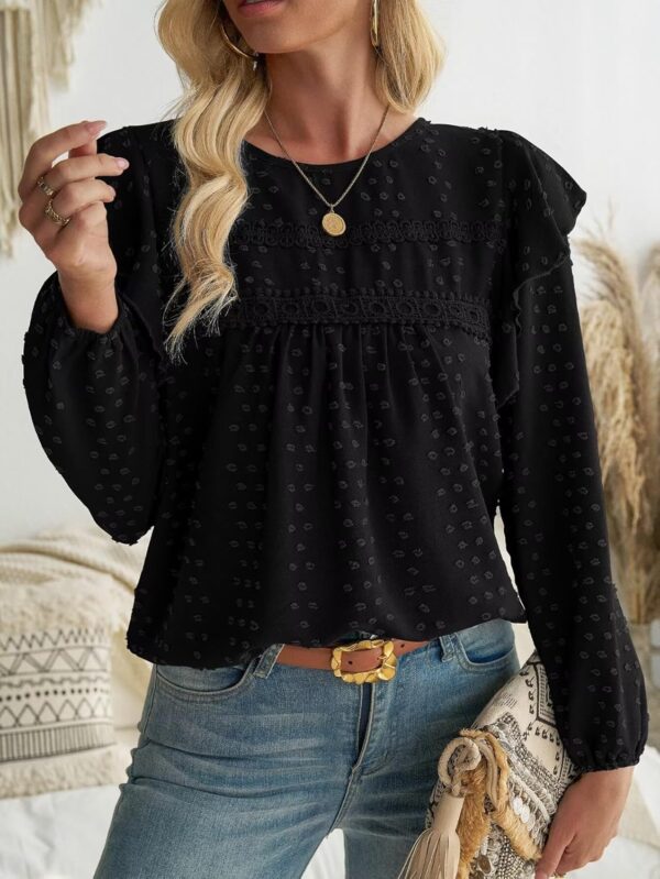 Womens Fall Fashion 2024 Tops For Women Dressy Casual Blouses Long Sleeve Western Blouse Tunic Babydoll Shirts - Image 3