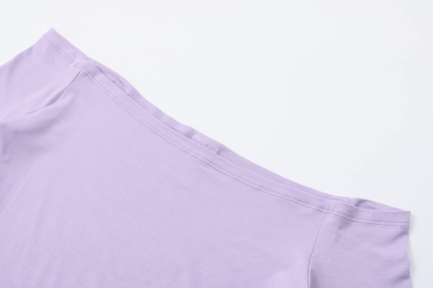 OThread & Co. Women's Off Shoulder 3/4 Sleeve Crop Top Comfy Basic Stretch Layer Shirt - Image 5