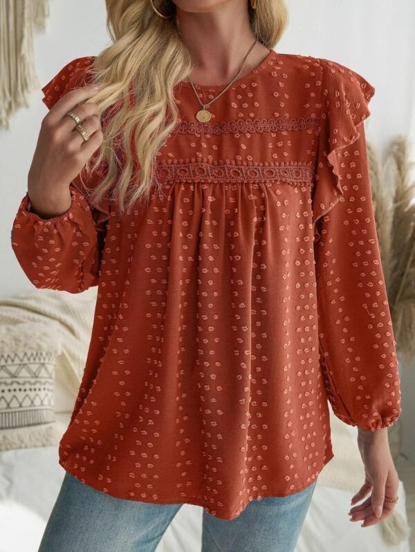 Womens Fall Fashion 2024 Tops For Women Dressy Casual Blouses Long Sleeve Western Blouse Tunic Babydoll Shirts - Image 4