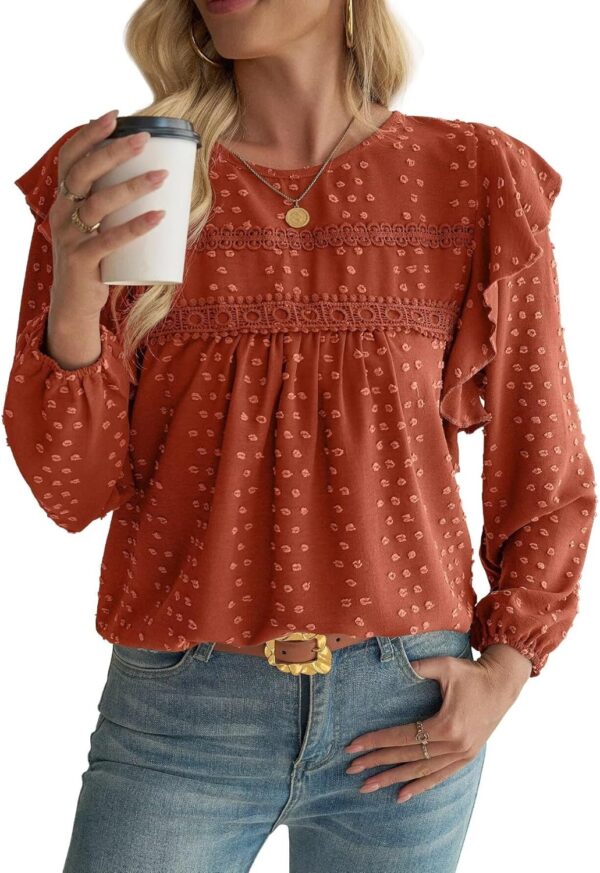 Womens Fall Fashion 2024 Tops For Women Dressy Casual Blouses Long Sleeve Western Blouse Tunic Babydoll Shirts