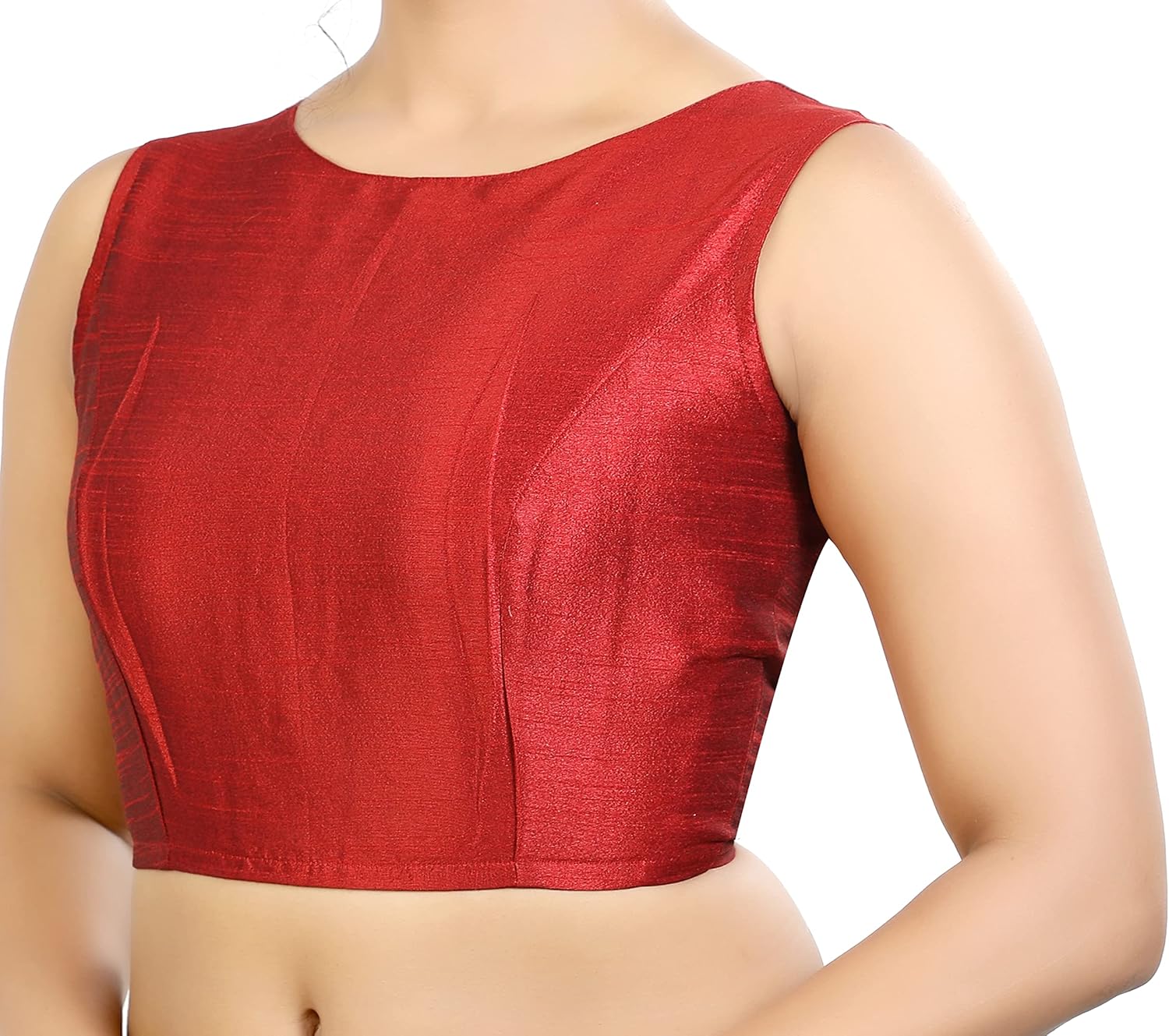 Women's Silk Sleeveless Readymade Saree Blouse - Image 3