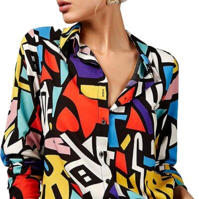 Blouses for Women Fashion, Long Sleeve Button Down Shirts Dressy Casual Tops