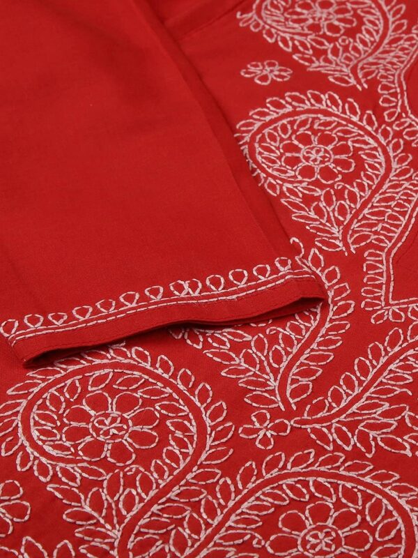 Ada Indian Hand Embroidered Chikankari Women's Straight Cotton Kurta Kurti Tunic A197536 - Image 6